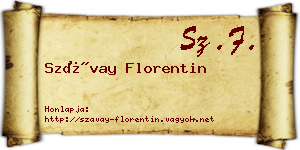 Szávay Florentin névjegykártya